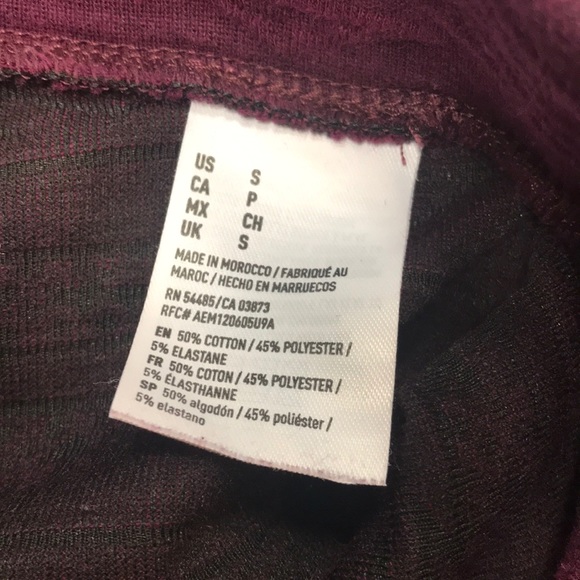 AMERICAN EAGLE OUTFITTERS Burgundy Patterned Leggings Sz. S - Picture 6 of 9